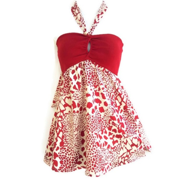 Nikibiki Tops - Nikibiki Bandeau Knit Top Halter Keyhole Satiny M